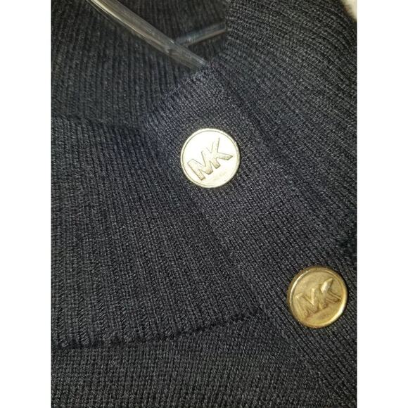 Michael Kors Women's Sweater L Black Buttons Classic‎ Lightweight Layering EUC - Picture 4 of 8